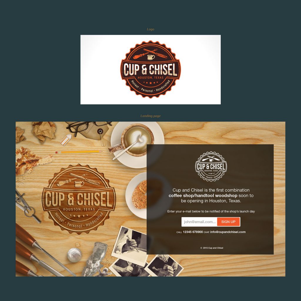 Logo and website landing page design for a coffee shop made by Social Wanted